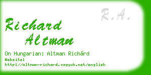richard altman business card