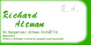richard altman business card